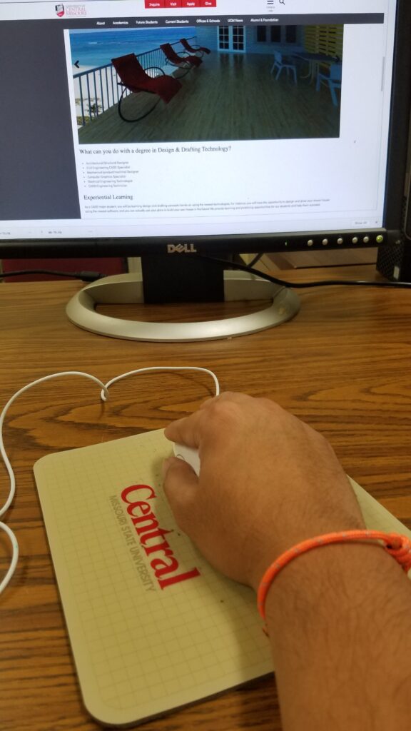 Working on the University of Central Missouri website
